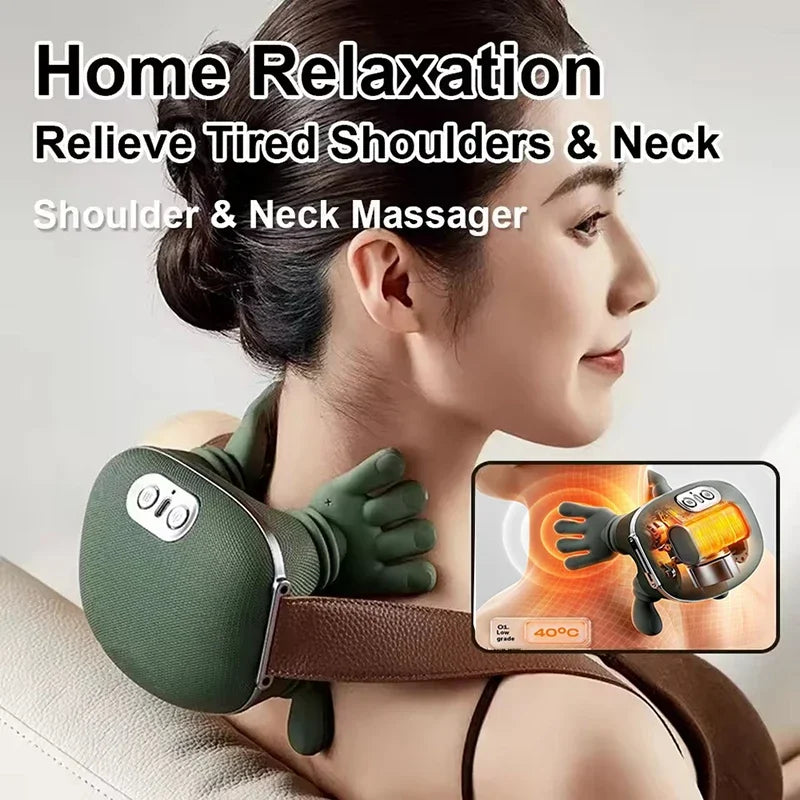 Electric Kneading Neck Deep Massage Muscle Relax Bionic Massage Pillow Finger Pressure Neck Massager Back and Shoulder Massager