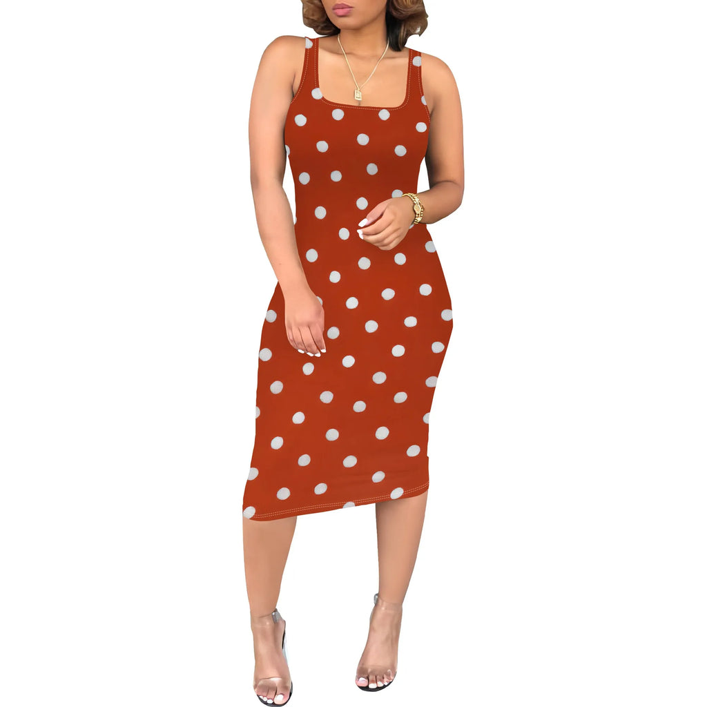 Women's Sexy Dress Summer Tank Sleeveless Ruched Midi Dresses Plue Size Bodycon Fitted Party Sundress Travel Vacation Outfits