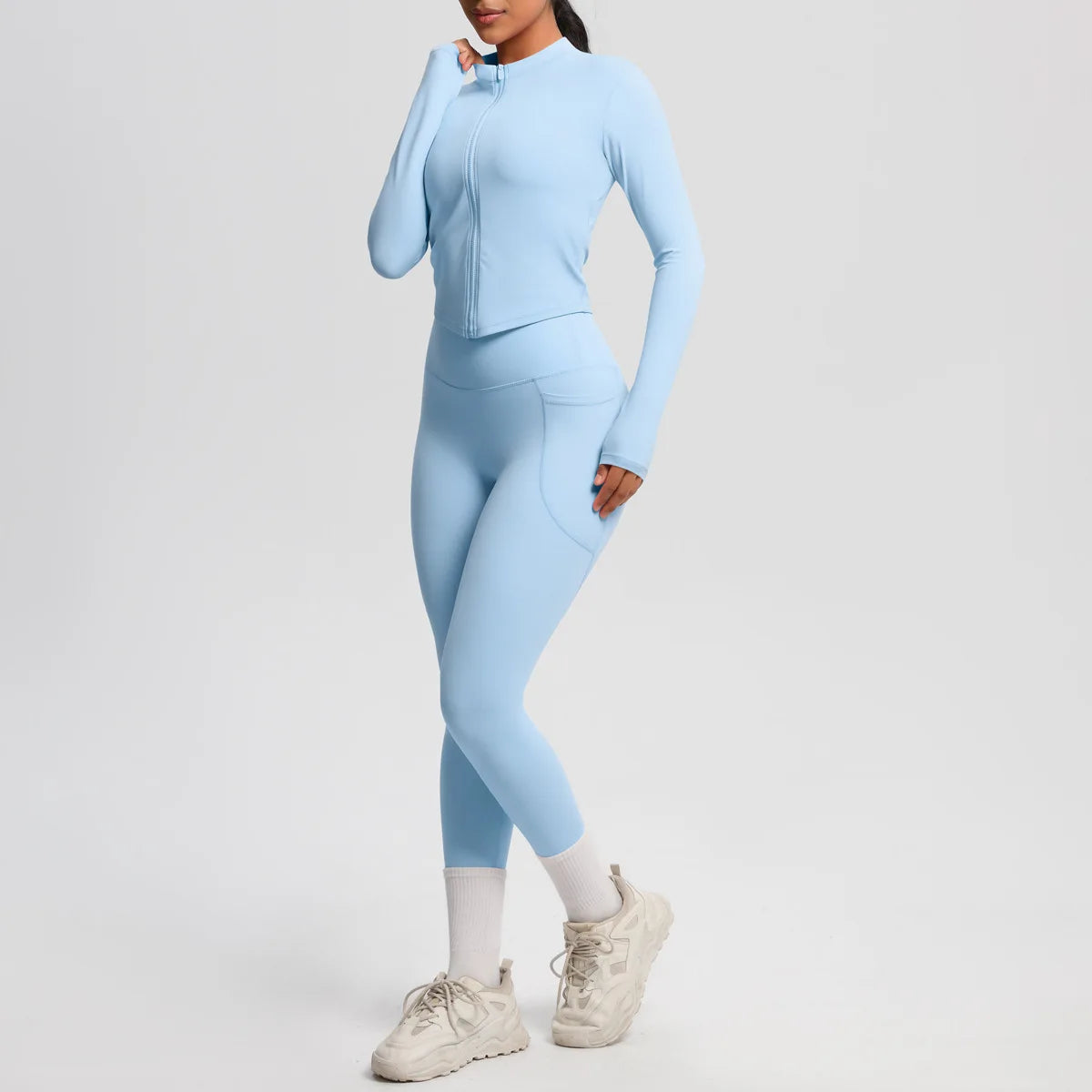 Zipper Women Outdoor Running Fitness Wear T-shirt Long Sleeved Top Yoga Jacket Long sleeved Shirt Gym Push Up Workout Coat XP260