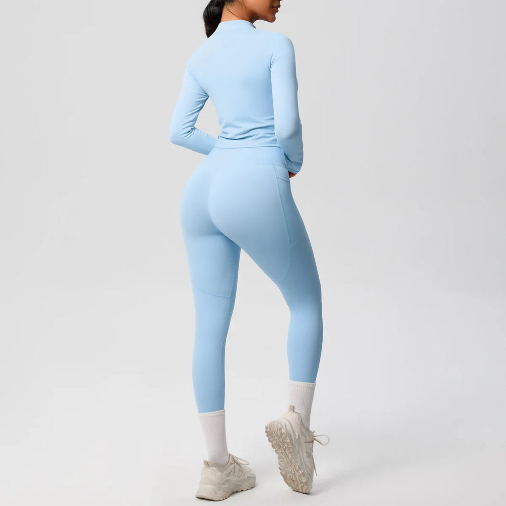 Zipper Women Outdoor Running Fitness Wear T-shirt Long Sleeved Top Yoga Jacket Long sleeved Shirt Gym Push Up Workout Coat XP260