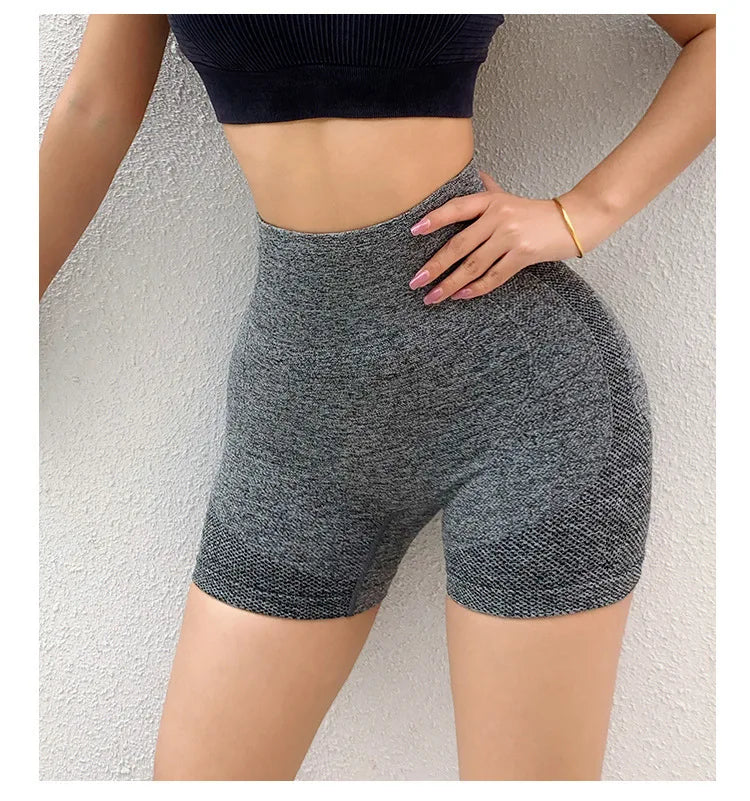Ladies Yoga Shorts Workout High Waist Lift Butt Fitness Seamless Quick Dry Gym Sportswear Running Training Shorts