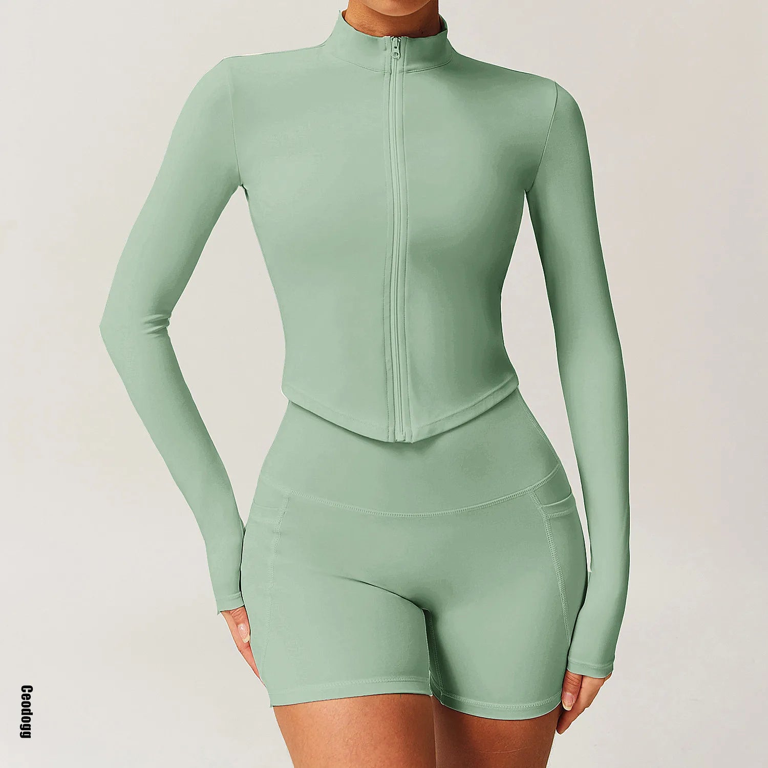 Zipper Women Outdoor Running Fitness Wear T-shirt Long Sleeved Top Yoga Jacket Long sleeved Shirt Gym Push Up Workout Coat XP260