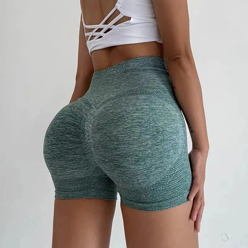 Ladies Yoga Shorts Workout High Waist Lift Butt Fitness Seamless Quick Dry Gym Sportswear Running Training Shorts