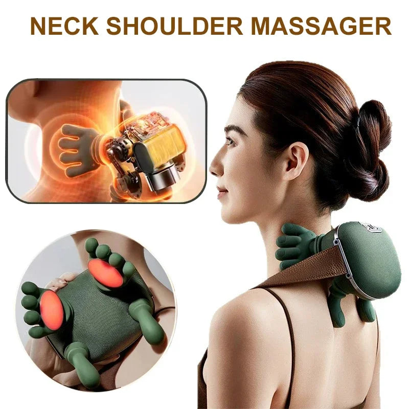 Electric Kneading Neck Deep Massage Muscle Relax Bionic Massage Pillow Finger Pressure Neck Massager Back and Shoulder Massager