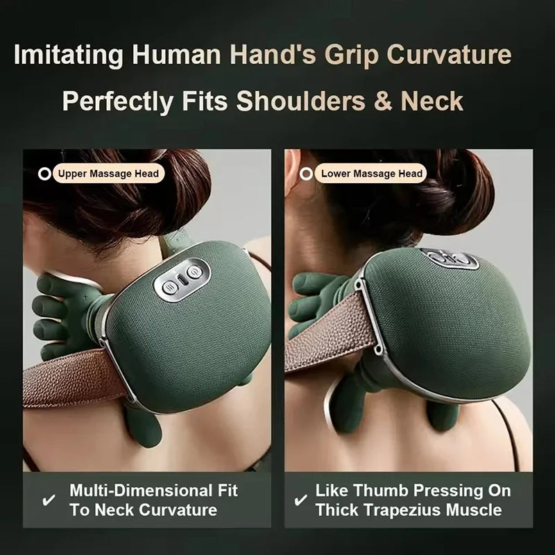 Electric Kneading Neck Deep Massage Muscle Relax Bionic Massage Pillow Finger Pressure Neck Massager Back and Shoulder Massager