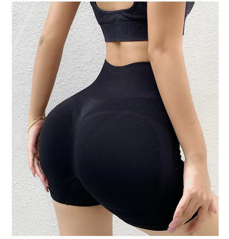 Ladies Yoga Shorts Workout High Waist Lift Butt Fitness Seamless Quick Dry Gym Sportswear Running Training Shorts