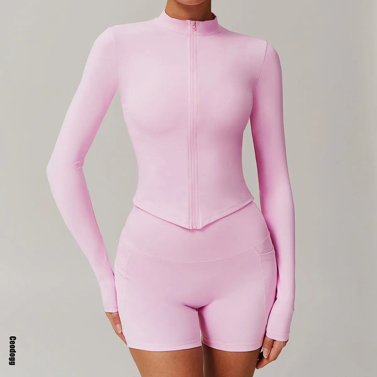 Zipper Women Outdoor Running Fitness Wear T-shirt Long Sleeved Top Yoga Jacket Long sleeved Shirt Gym Push Up Workout Coat XP260