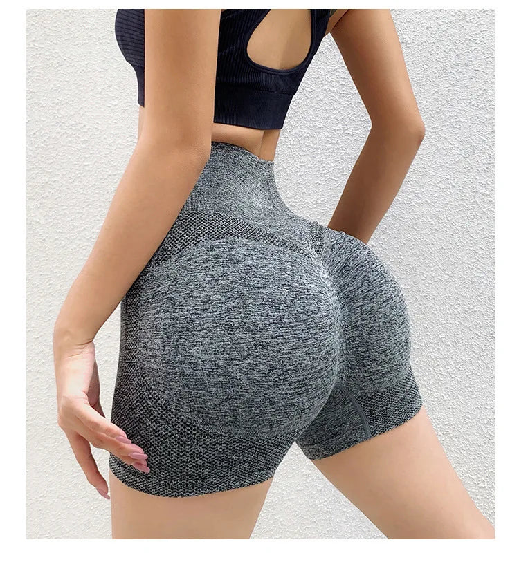 Ladies Yoga Shorts Workout High Waist Lift Butt Fitness Seamless Quick Dry Gym Sportswear Running Training Shorts